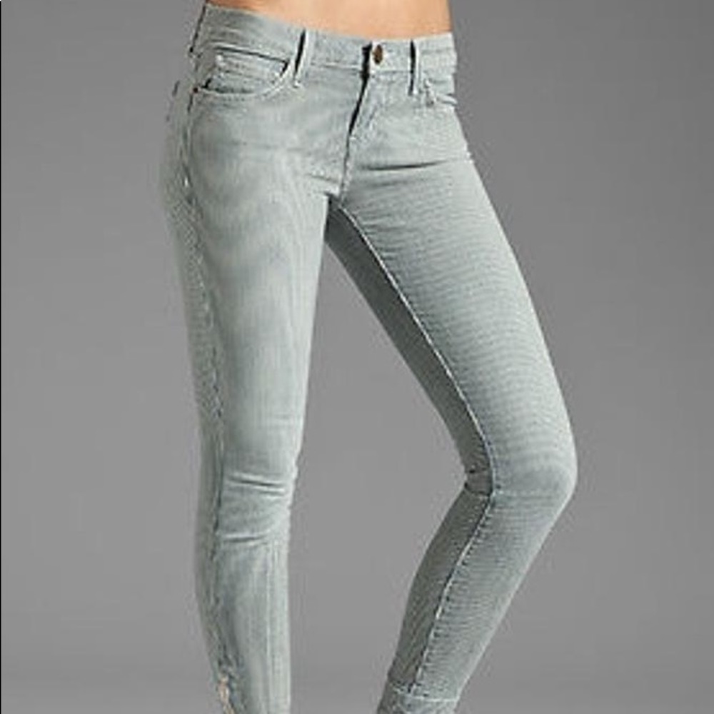 3/$30 Current Elliott Ankle Zip Striped Denim